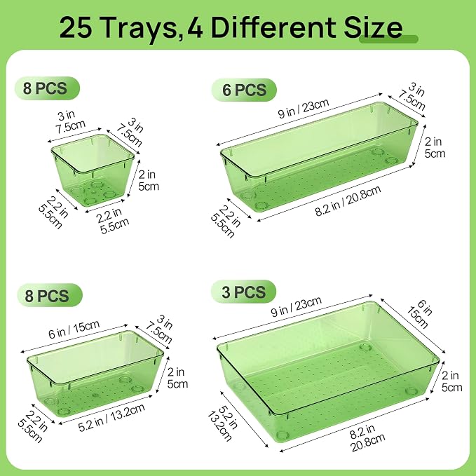Vtopmart 25 Pack Plastic Drawer Organizers - Image 2