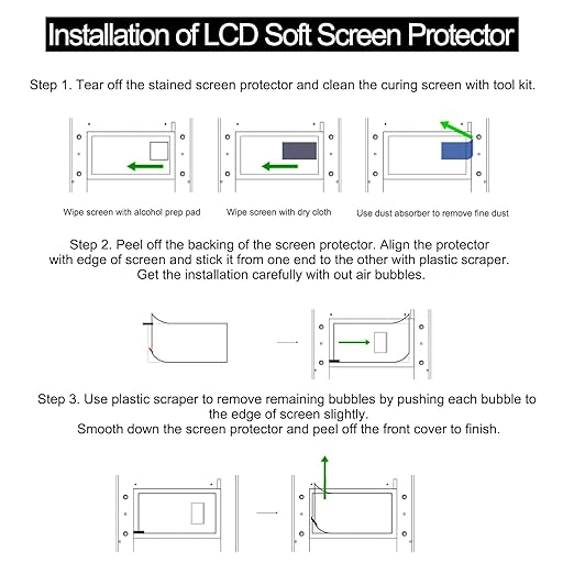 10PCS 10.1″‌ LCD Screen Protector Film: Scratch-Resistant Protective Films for ELEGOO Saturn 4 12K/4 Ultra 12/Saturn 3 12K/3 Ultra 12K/Saturn 2/Saturn 8K, Sonic Mighty 8K, Photon M3 Premium