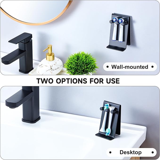 Electric Toothbrush Head Holder Adhesive or Tabletop, Tooth Brush Holder - Image 5