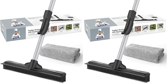 MR.SIGA Pet Hair Removal Rubber Broom by MRSIGA