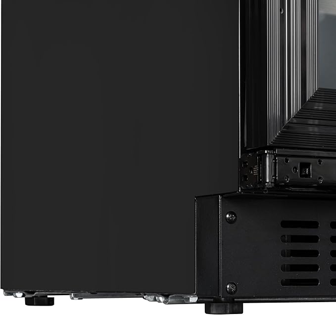 KoolMore Reserve 24 in. French Door Dual Zone Panel Ready Under-Counter Cooler with Wooden Shelves and 20 Bottle Capacity in the Right Zone and 2.1 Cu. Ft. on the Left in Black (KM-CWB24-WPR)