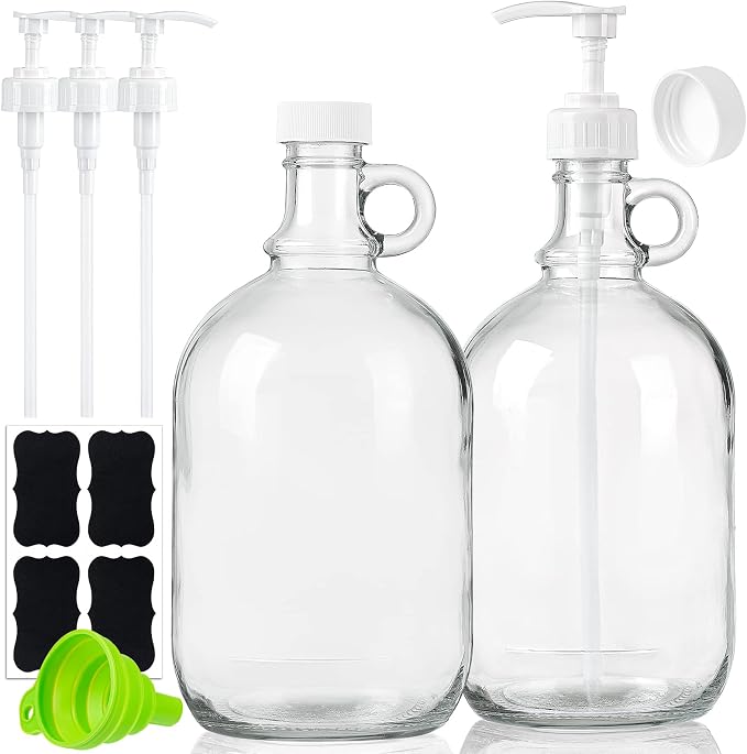 2 Pcs Glass Liquid Laundry Detergent Dispenser, Half Gallon Soap Dispenser by Sovietiep