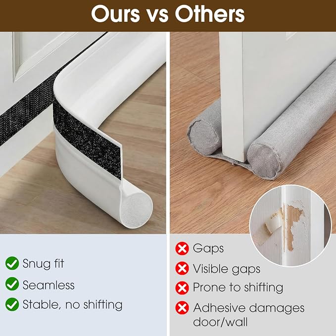 4 Pack Door Draft Stopper 36.6" One-Side Adjustable Under Door Blocker Sweep - Image 5
