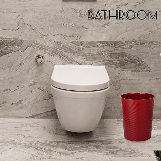 UUJOLY Plastic Small Bathroom Trash Can Wastebasket Garbage Can, Laundry Room - Image 2