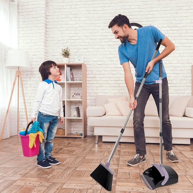 Broom and Dustpan Combo Set, Charcoal | Heavy Dust, Dustpans - Image 9