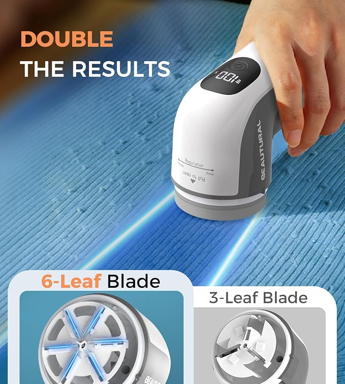 BEAUTURAL Fabric Shaver and Lint Remover, Portable Sweater Defuzzer | - Image 2