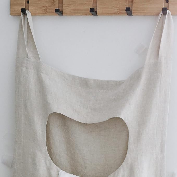 Amazhiyu 100% Linen Door Hanging Laundry Hamper Bag, 19x27 Inches - Image 3