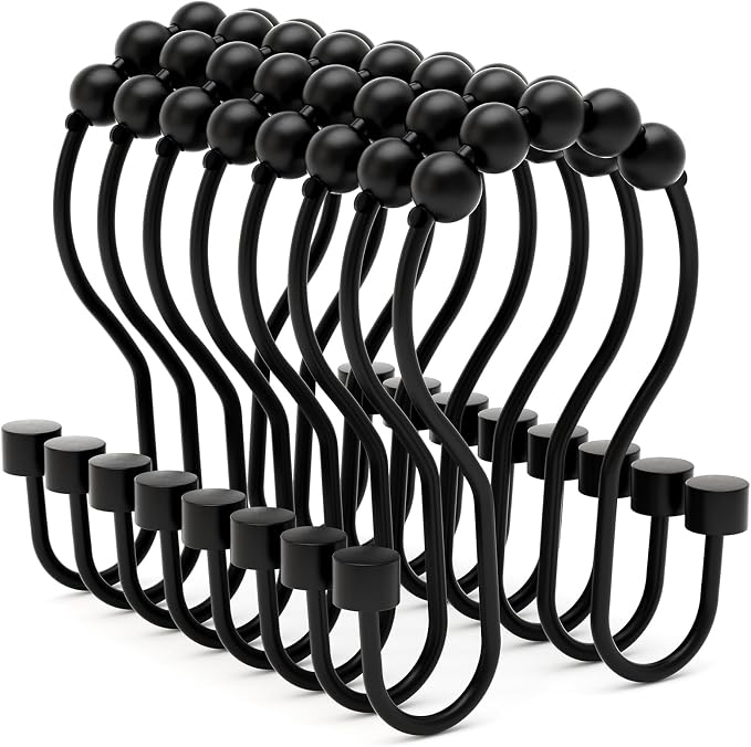 Bathway Shower Curtain Hooks, Shower Curtain Rings Rust Proof Double Hook by Bathway