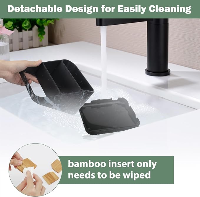 Toothbrush Holder for Bathroom, 6 Slots, Detachable for Easy Clean, Marble | - Image 3