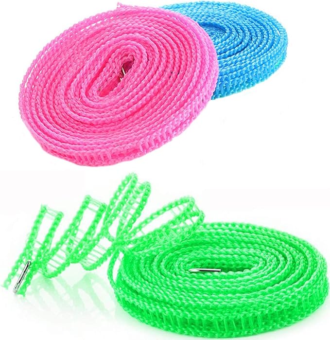 Foshine Clotheslines 3 pcs 1.64ft Length Clothes Drying Rope Portable by Foshine