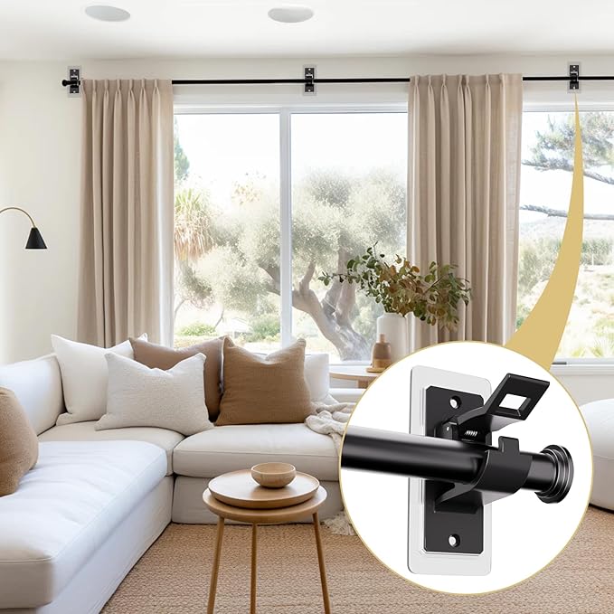 8PCS No Drill Curtain Rod Bracket, Adhesive Curtain Rod Holders | Multipurpose - Image 7