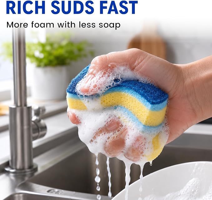 12 PCS Sponges Kitchen, Non Scratch Scrub Sponges - Image 7