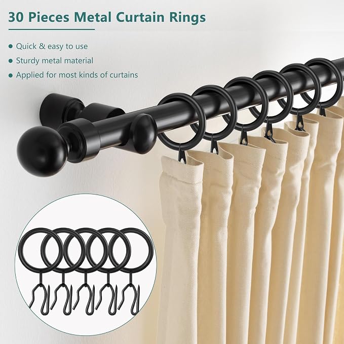 30Pcs 42mm Interior Diameter Metal Curtain Rings and Curtain Drapery Pin | - Image 6