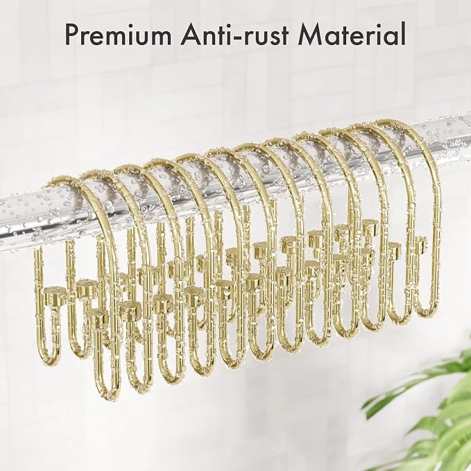 AmazerBath Shower Curtain Hooks, Rust Proof Shower Curtain Rings Hooks - Image 6
