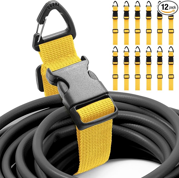 12 Pack Adjustable Extension Cord Holder Straps, Heavy Duty Triangle Clips by Wowangce