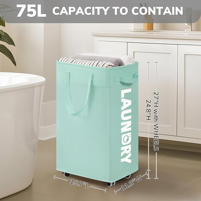 Goodpick 75L Rolling Laundry Basket - Image 3