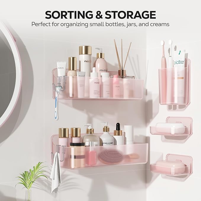 Nieifi Adhesive Shower Shelves, 5 Pieces - Image 9