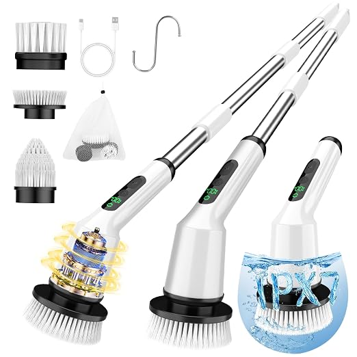 Electric Spin Scrubber for Bathroom, Shower Scrubber by CTMAST