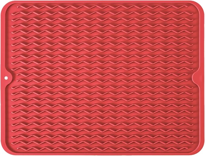 Silicone Dish Drying Mat, Non-Slip Easy Clean Sink Mat, Large Heat-resistant by MODENGKONGJIAN