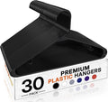 HOUSE DAY Black Plastic Hangers 30 Pack, Slim Space-Saving Clothes Hangers | by HOUSEDAY