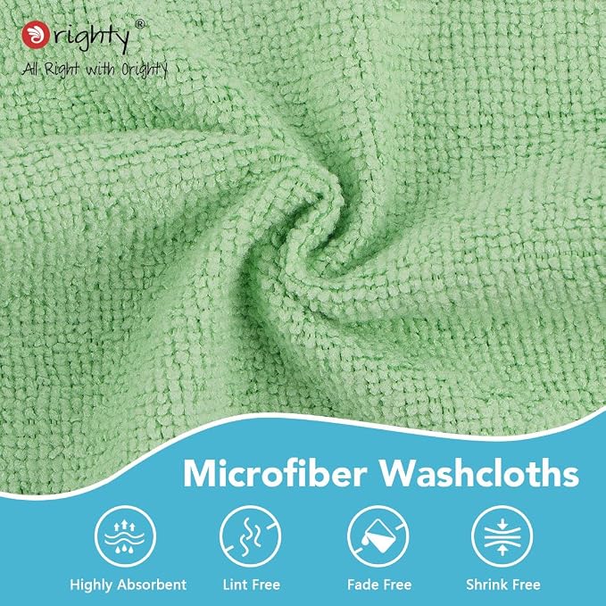 Orighty Washcloths, 5 Pack Microfiber Face Towels, 12x12 Inch - Image 4