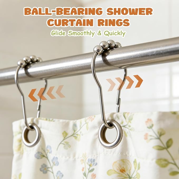12 Shower Curtain Hooks, Suitable - Image 3