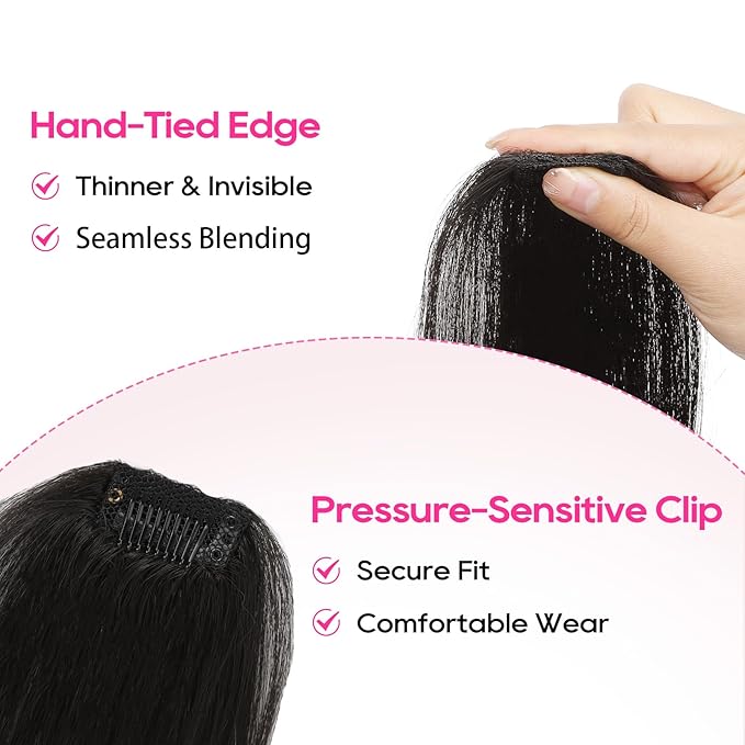 REECHO Clip in Hair Volumizer, Short Thick Clip in Hairpieces Adding Extra Hair Volume Extensions for Women with Thin Fine (Black Brown, 8 Inch(Pack of 4))