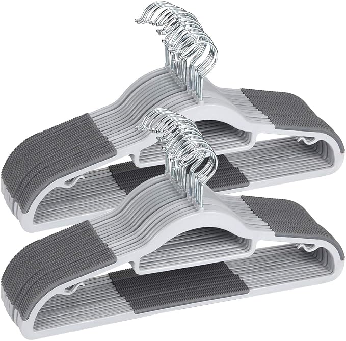 50 Pack Plastic Clothes Hangers, Space-Saving, Heavy Duty | ABS plastic by TIMMY