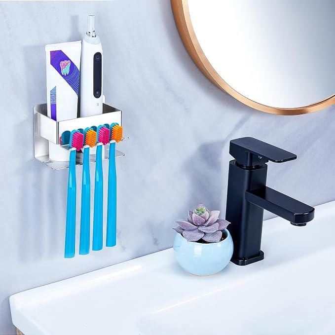Toothbrush Head Holders, Electric Tooth Brush Head Holder, Adhesive Toothpaste - Image 3