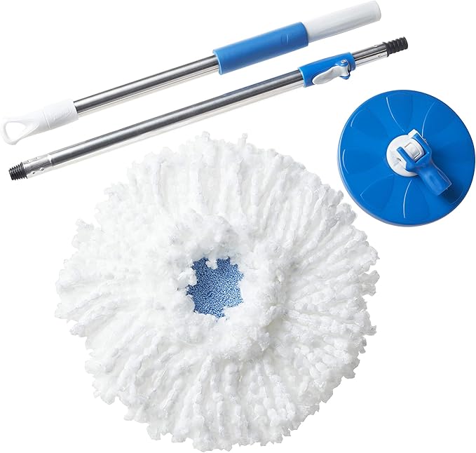 Clorox Microfiber Spin Dry Microfiber Mop and Bucket System, Blue/White