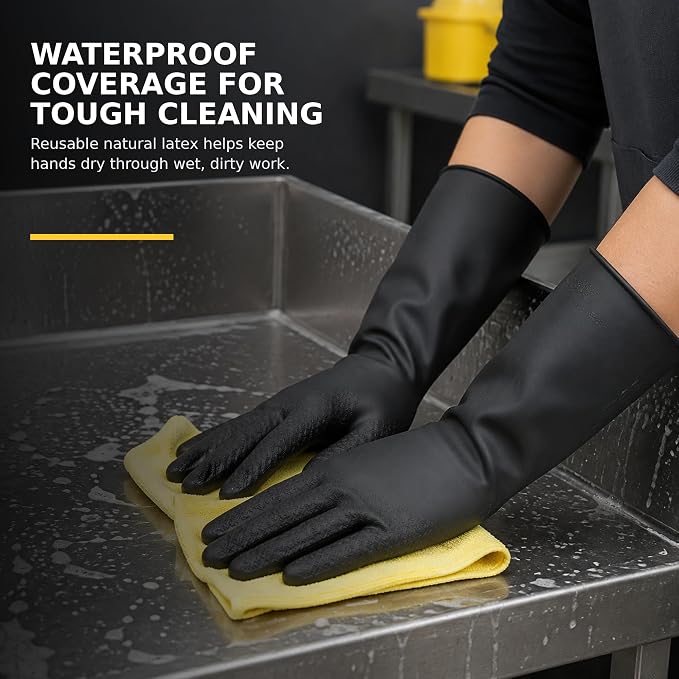 Heavy Duty Chemical Resistant Rubber Gloves - Image 5