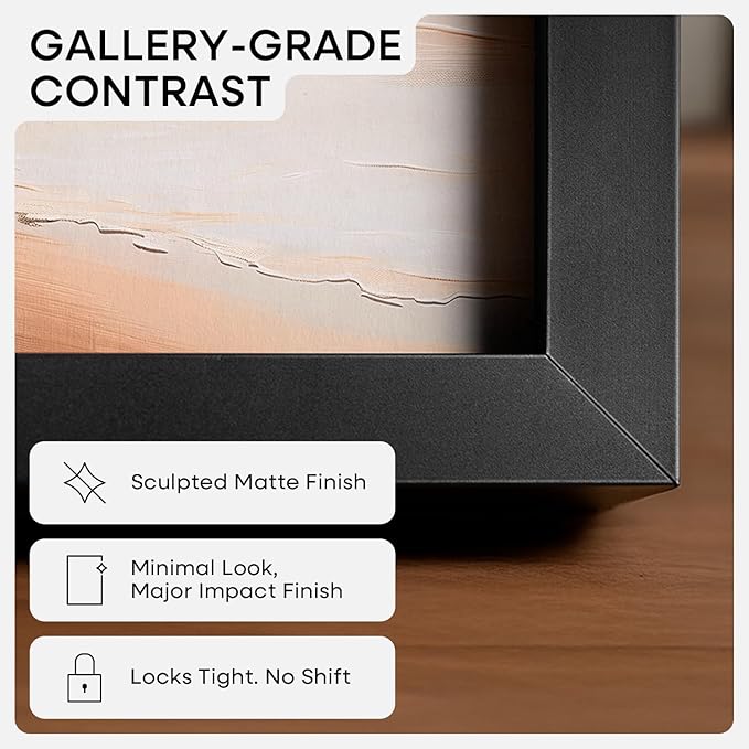 Homeforia 22x28 Poster Frame Black, High End Metal 22 x 28 Large Picture Frames with Mat 18 x 24 for Photo, 22x28 Thin Frame Matted to 18x24 inch Print, 28x22 Frame, Tempered Glass, Wall Kit, Set of 2