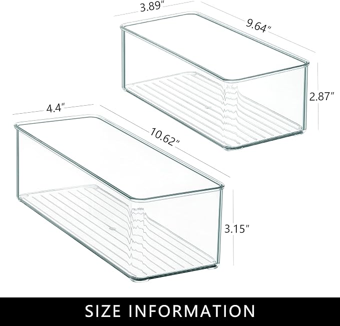 Qilinba 8 PACK Drawer Organizers Deep Drawer Organizer Bins | Clear Silverware - Image 2