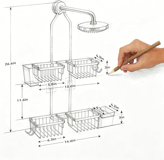 Adjustable Hanging Shower Caddy - Image 2
