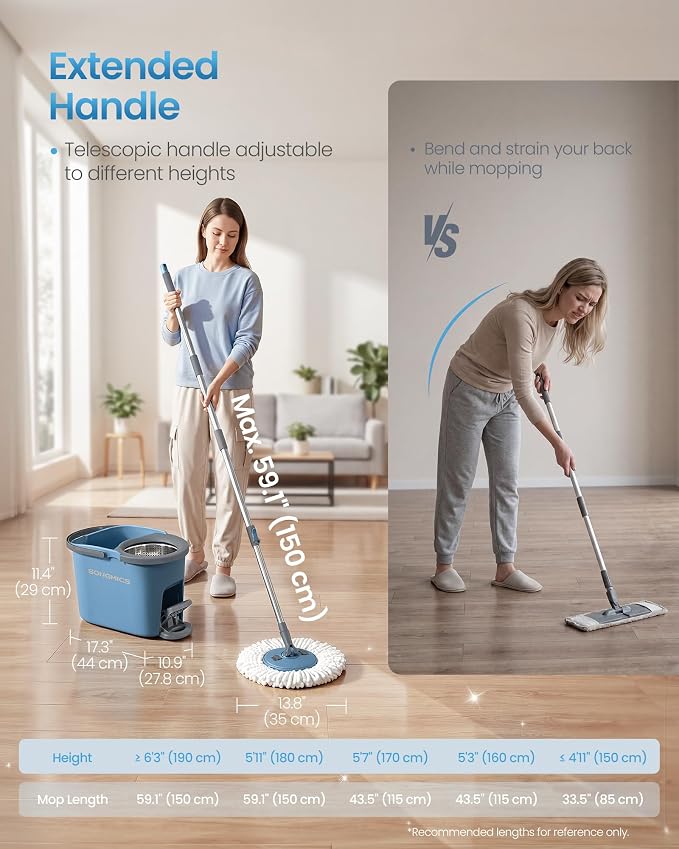 SONGMICS Spin Mop and Bucket Set - Image 6