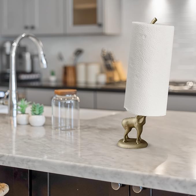WallCharmers Gold Paper Towel Holder, Metal Toilet or Kitchen Paper Holder - Image 7