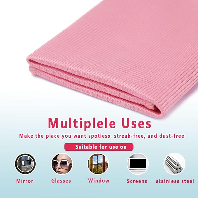 6Pcs Glass Cleaning Cloth for Window Eyeglass Mirrors Stainless Steel - Image 4