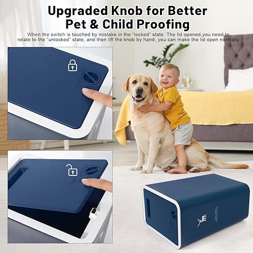 XPIY Trash Can with Lid, 2 Pack 4 Gallons/15 Liters Garbage Can with Press Top, Small Trash Can Dog Proof, Plastic Trash Bin, Waste Basket for Bathroom|Kitchen|Bedroom|Office (2, Blue)