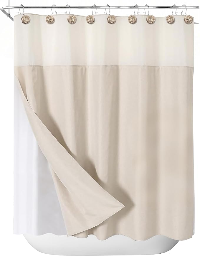 Sunlit Boho Knots Double Shower Curtain Hooks, Home Decorative Shower Curtain - Image 5