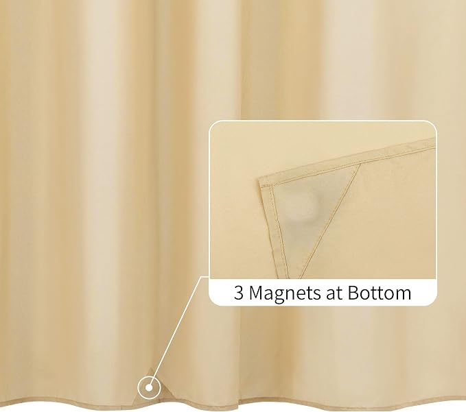 ALYVIA SPRING Waterproof Fabric Shower Curtain or Liner Khaki - Image 2