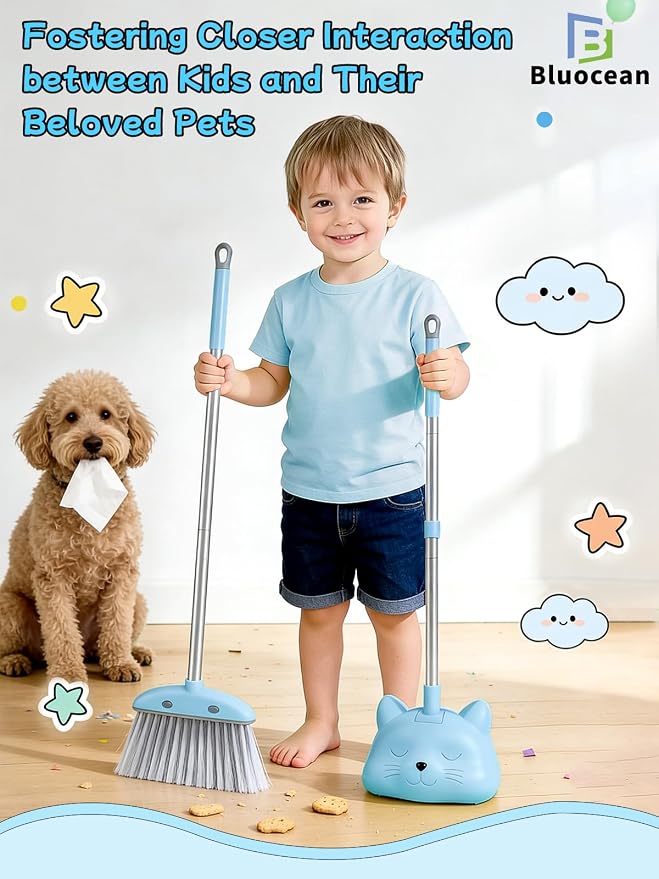 28'' Kids Mini Broom with Dustpan & Mop Set - Image 4