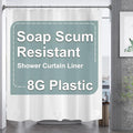AmazerBath Plastic Shower Curtain 84 Inches Long, 72 x 84 White Weighted Extra by AmazerBath