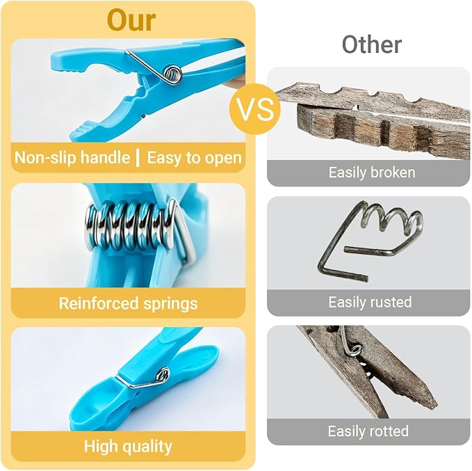 48 Pcs Colorful Plastic Clothes Pins - Image 3