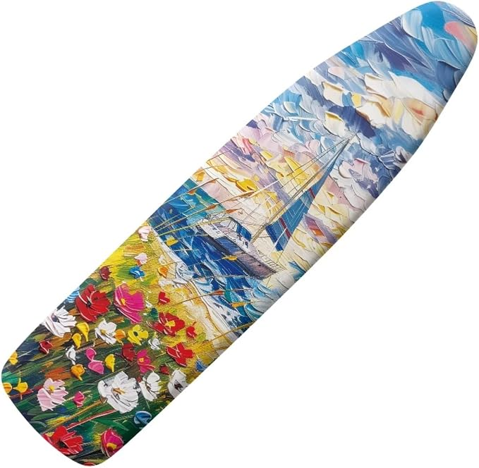 Easy Installation 15x54 Oil Art Sailboat Floral Print Ironing Board Cover by Unknown