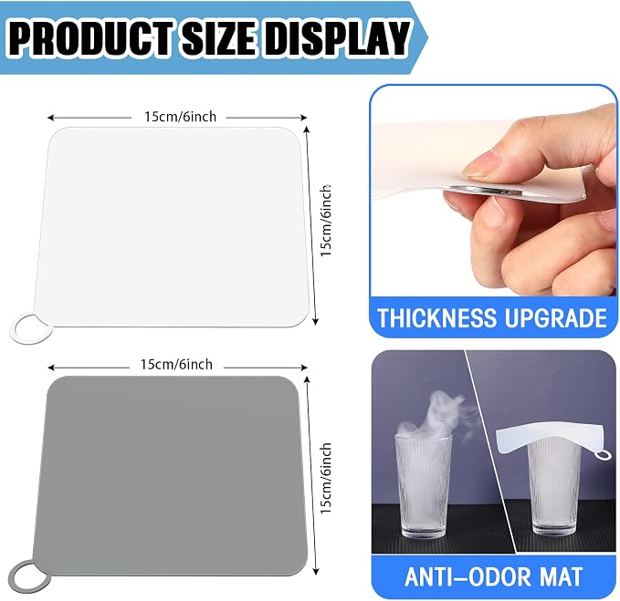 6 Pack Drain Covers for Bugs, 6 X 6 Inch, Anti Odor and Cockroach, Kitchen - Image 2