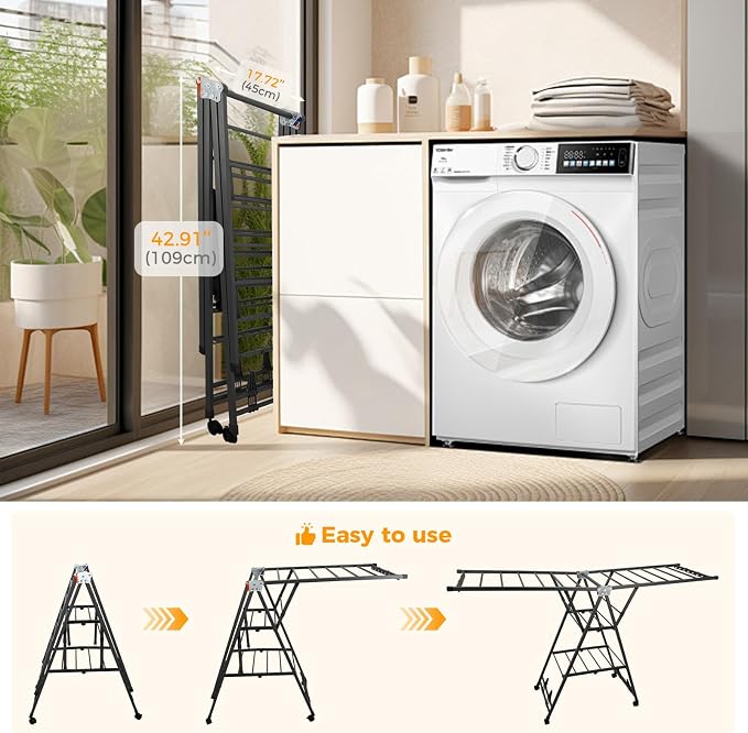 Clothes Rack, 3-Tier Drying Hanger, - Image 3