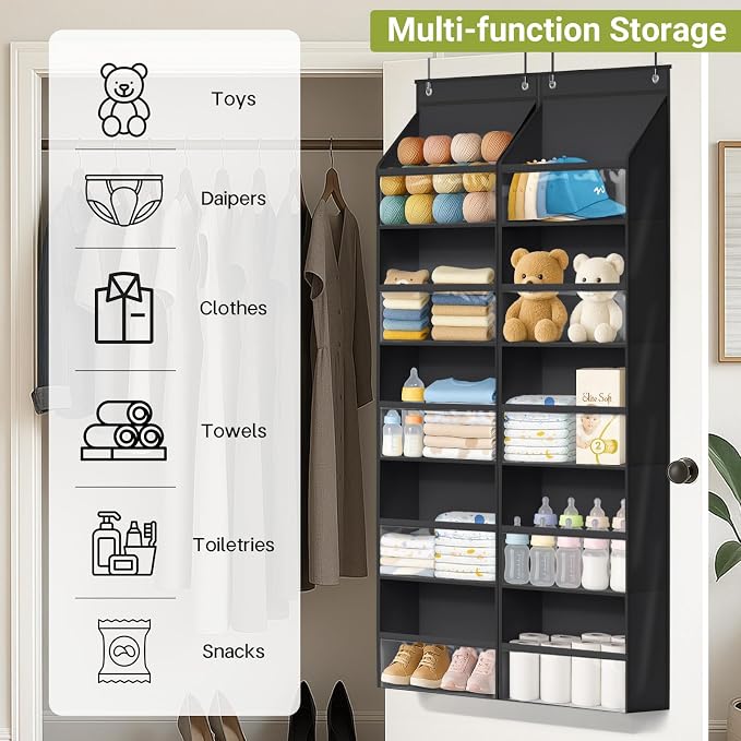 AOODA 2 Pack Over the Door Organizer, Large Capacity Closet Door Hanging - Image 7