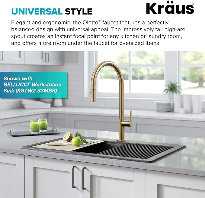 KRAUS Champagne Bronze 20 in Pull Down Kitchen Faucet KPF-2821SFACB | - Image 2
