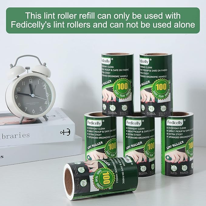 Fedicelly Lint Rollers Pet Hair Extra Sticky Refills, Mega Value Set 600 Sheets - Image 6