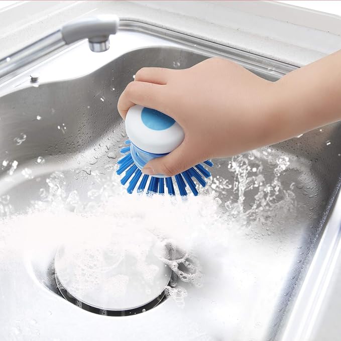 Dish Brush with Soap Dispenser, Stiff Bristles Dish Scrubber - Image 7
